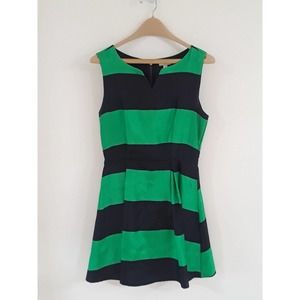 Womens C Apparel Cocktail Sleeveless Short Nautical Day Dress in Emerald & Navy